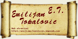Emilijan Topalović vizit kartica